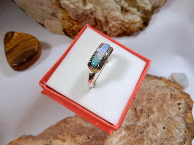 Boulder Opal Ring Slide