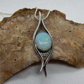 Solid Australian Crystal Opal Pendant by Michael Ibanes