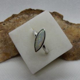 Solid Australian white Opal Ring by Michael Ibanes