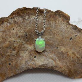 Australian White Opal Pendant by Michael Ibanes Jewelry