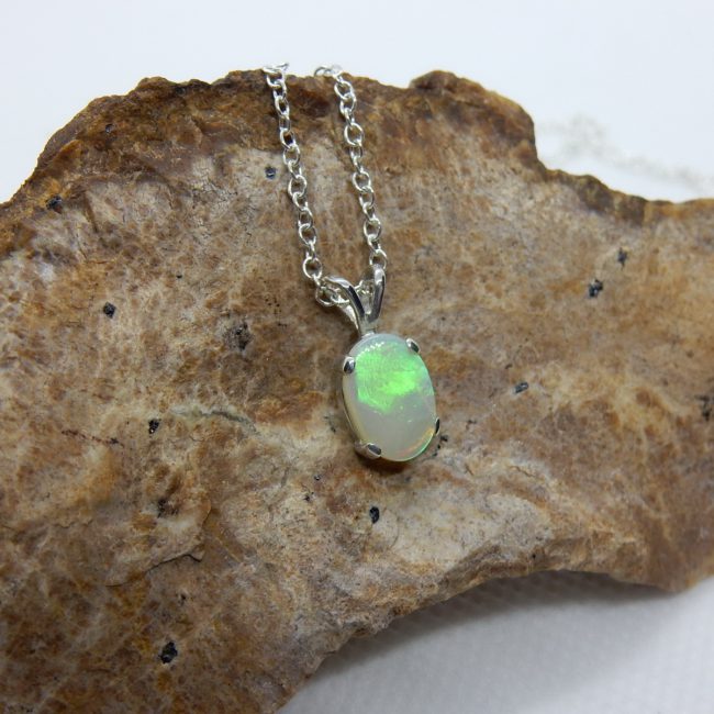 Australian White Opal Pendant by Michael Ibanes Jewelry