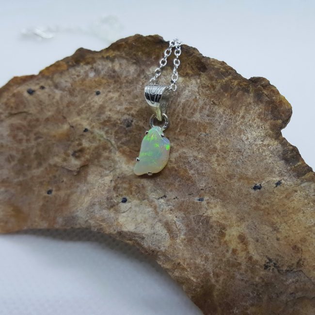 Australian White Opal Pendant by Michael Ibanes Jewelry