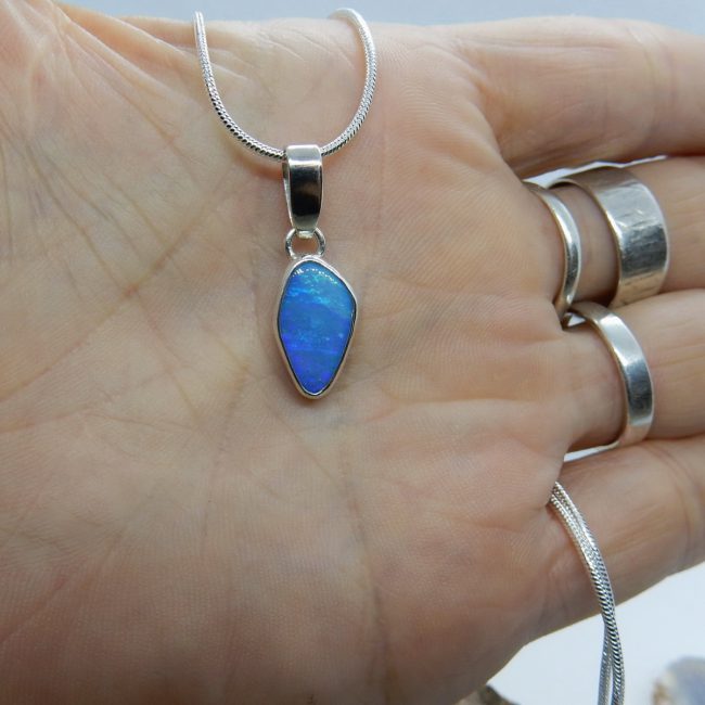 Solid Australian Crystal Opal Pendant by Michael Ibanes