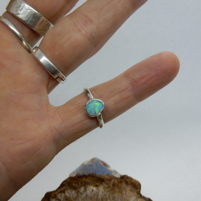 Australian Solid Opal Ring - Size 6