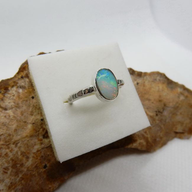 Australian Solid Opal Ring - Size 6