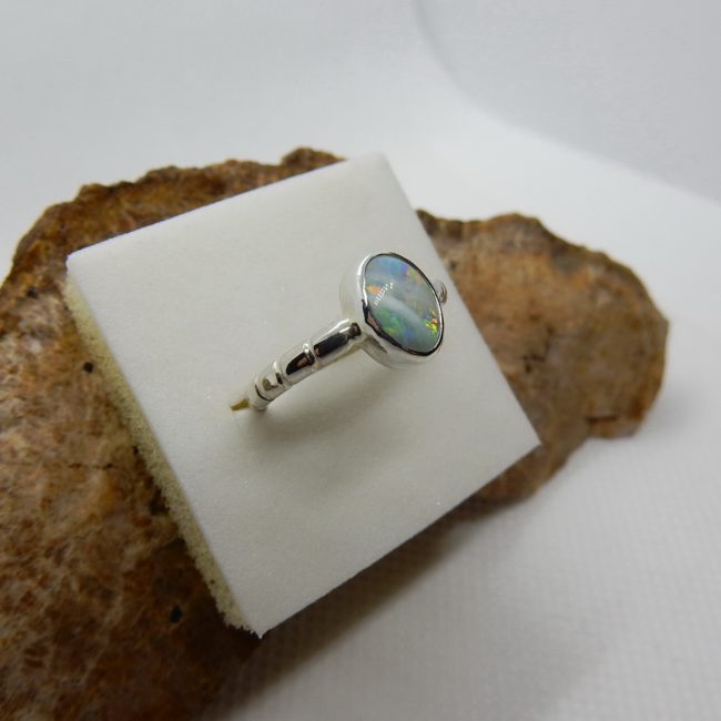 Australian Solid Opal Ring - Size 6 3/4 (N)