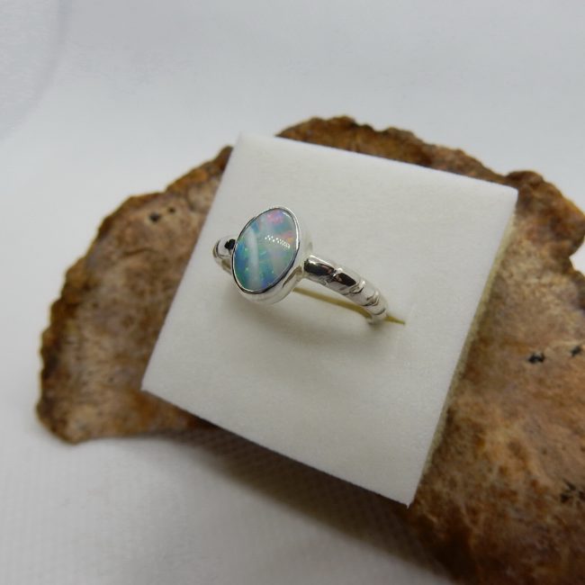 Australian Solid Opal Ring - Size 6 3/4 (N)