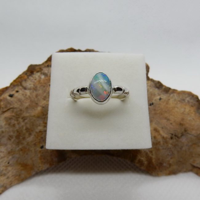 Australian Solid Opal Ring - Size 6 3/4 (N)