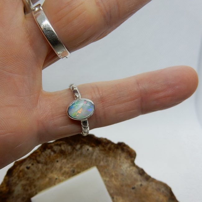 Australian Solid Opal Ring - Size 6 3/4 (N)